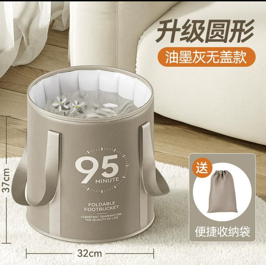 (無蓋款 - 灰色) 可折疊泡腳袋
